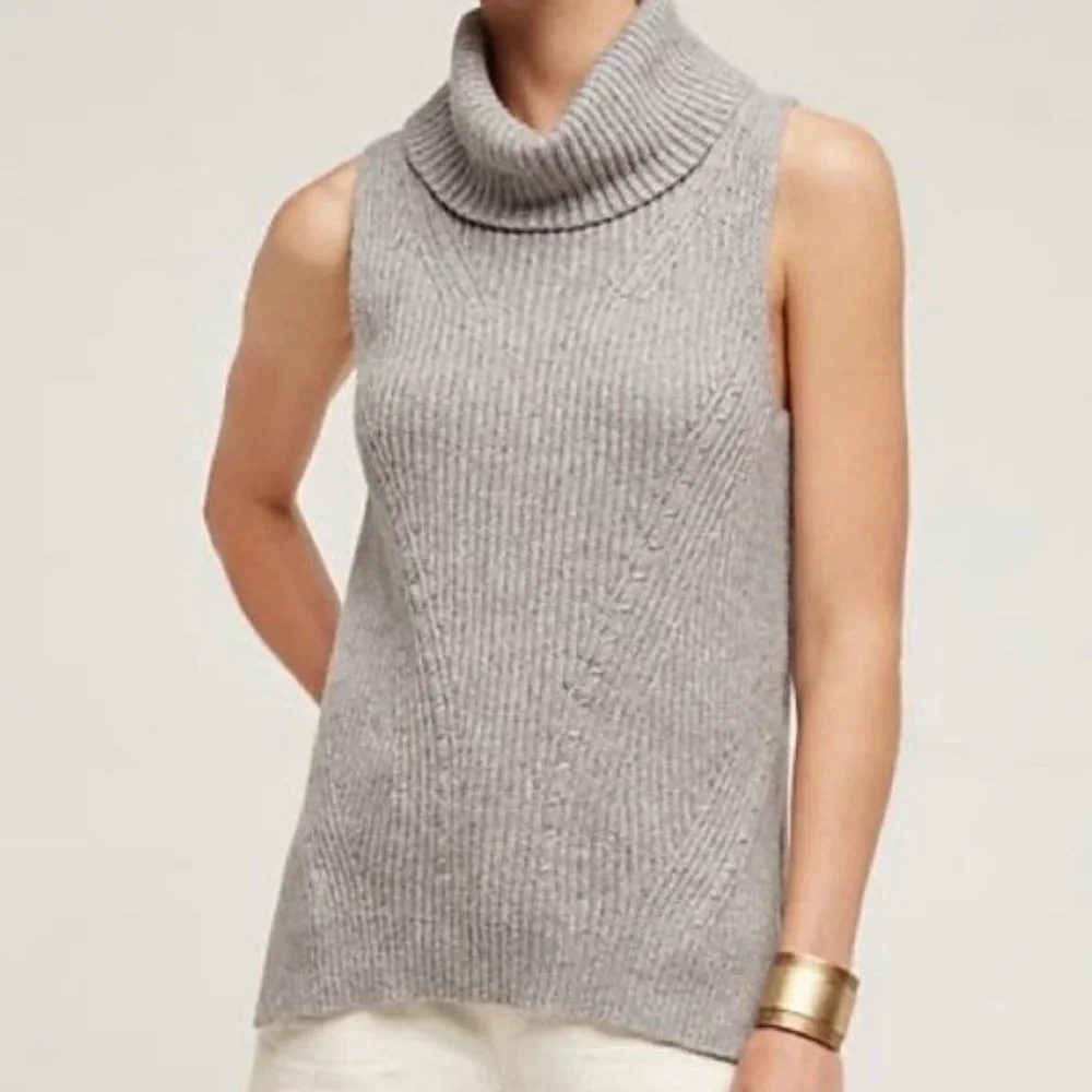 Anthropologie Angel of the North Cowl Neck Sleeveless Sweater - Picture 1 of 9